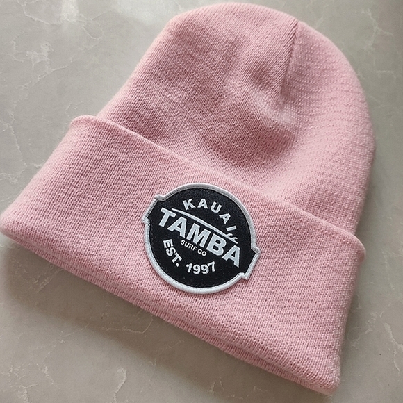 TAMBA SURF CO. | Pink Winter Beanie Hat Limited Edition 25th Anniversary NWOT - Picture 2 of 8
